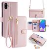 For Samsung Galaxy F06 5G Leather Case Zipper Pocket Wallet Phone Cover with 2 Straps