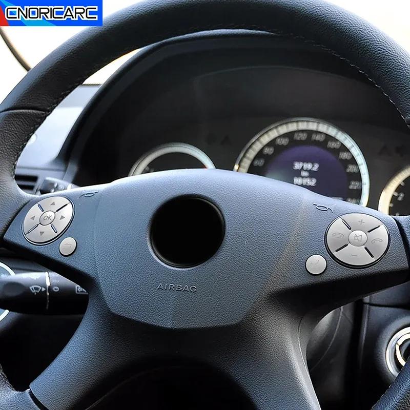 Car Console Steering Wheel Buttons Cover Decoration Sequ Trim For Mercedes Benz ML GL CLS GLK E C Class Interior Accessories