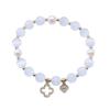 2025 Four-Leaf Clover Cat's Eye Stone and Pearl Beaded Bracelet