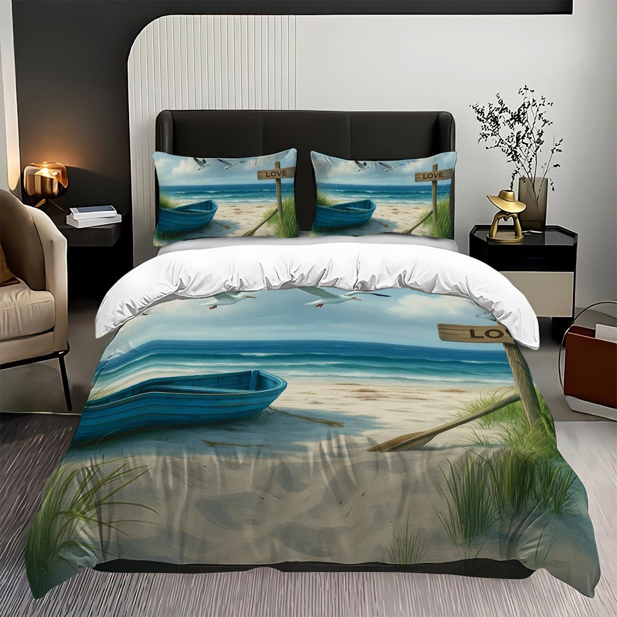 

Digital Printing Bedding Quilt Cover Three-Piece Set Polyester Abraded Pillowcase Quilt Cover 135x200cm
