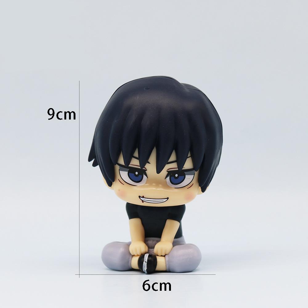 Anime Kawaii PVC Collection Dolls Fushiguro Look Up Ryomen Sukuna Toy Gojo Jujutsu Kaisen Mini  Geto Suguru Sitting Figure