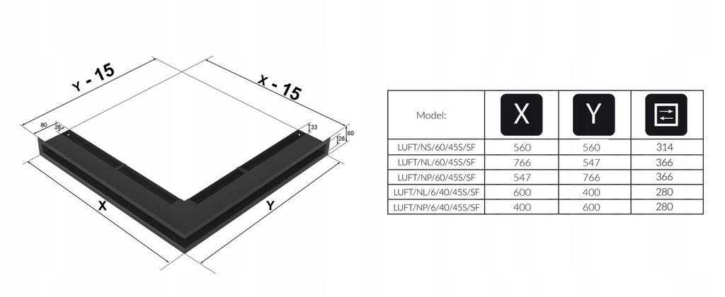 Vent Cover LUFT rohový 56x56x6 bílý Slim