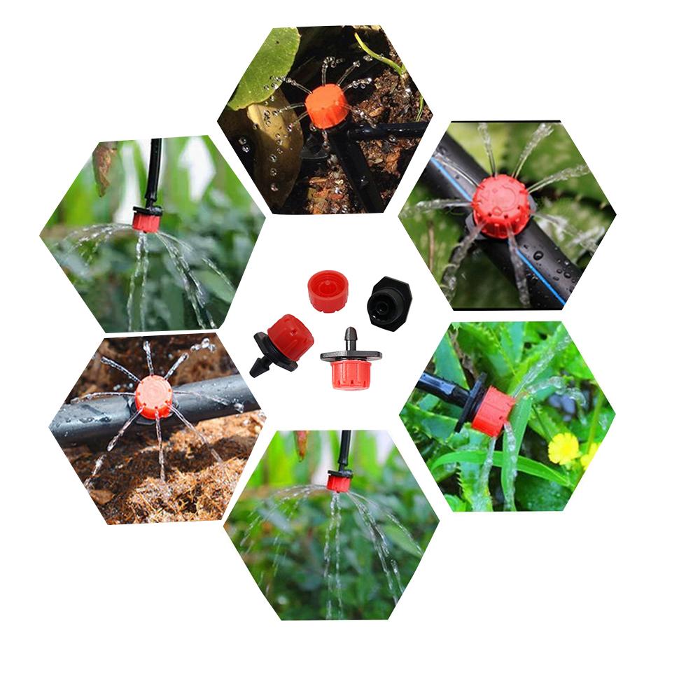 4/7mm Adjustable Dripper Drip Irrigation System Kit 360° Sprinkler Water Flow Transmitter For Garden Courtyard Lawn Flower Bed