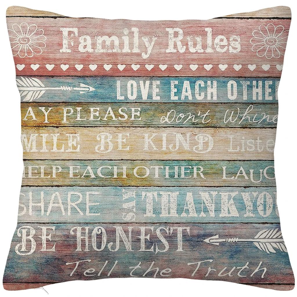 Retro retro style printed polyester pillowcase, living room sofa cushion cover, household pillow 40x40