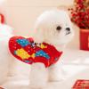 Thick Knit Plaid Pet Sweater Dogs Cats - Winter Holiday Outfit In Yellow Red