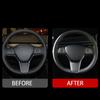 3 Stück/Set Matte Kohlefaser Für Tesla Model Y 3 2025 Auto Lenkrad Panel Abdeckung Zierleisten Aufkleber Rahmen Modifikation Zubehör