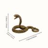 3D Retro Style Brass Cobra King Snake Sculpture Courtyard Desktop Decoration Exquisite Reptile Statue Home Decoration Gifts
