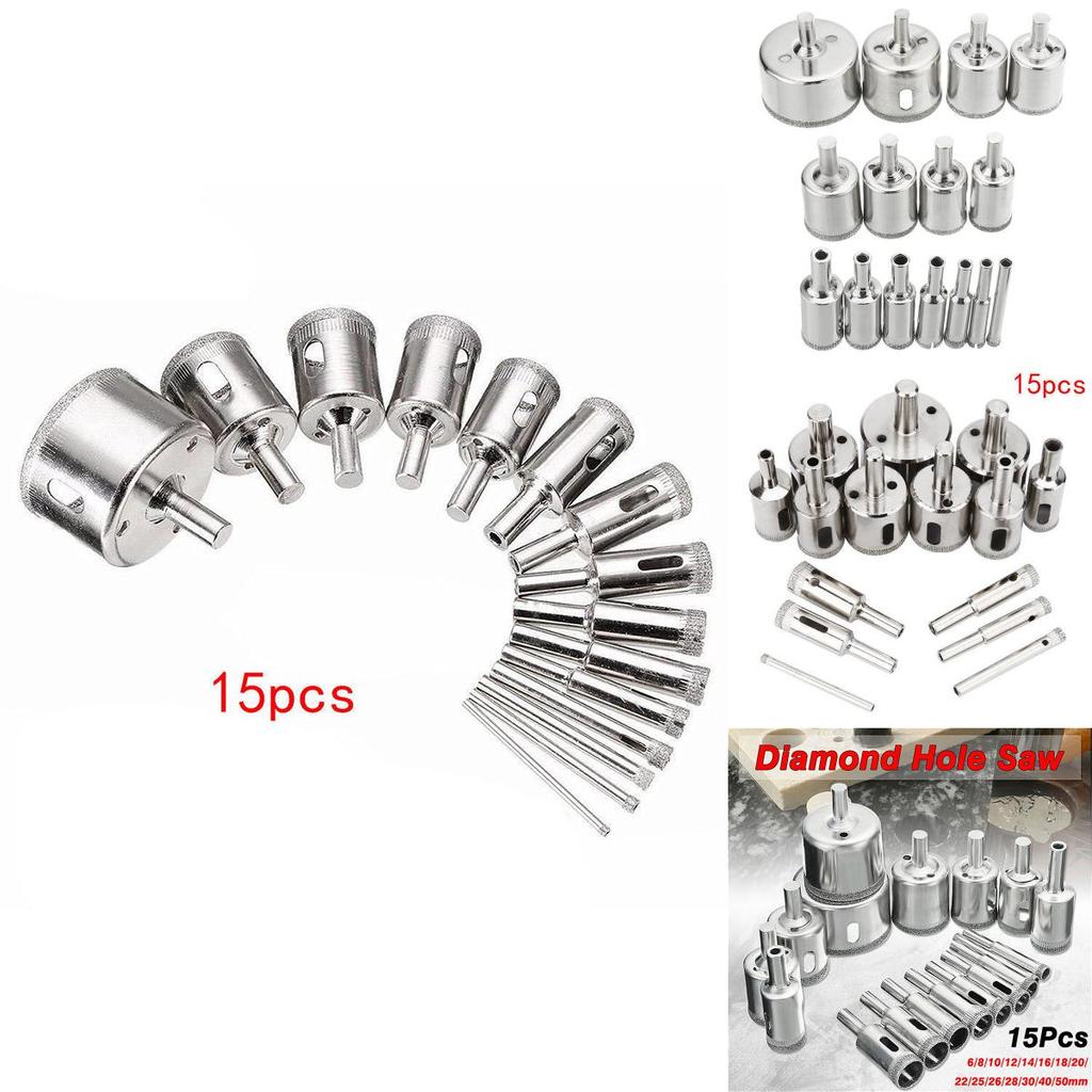 Premium Diamond Hole Saw Drill Bit Set For Effortless Tile Marble Glass Cutting 6mm-50mm**