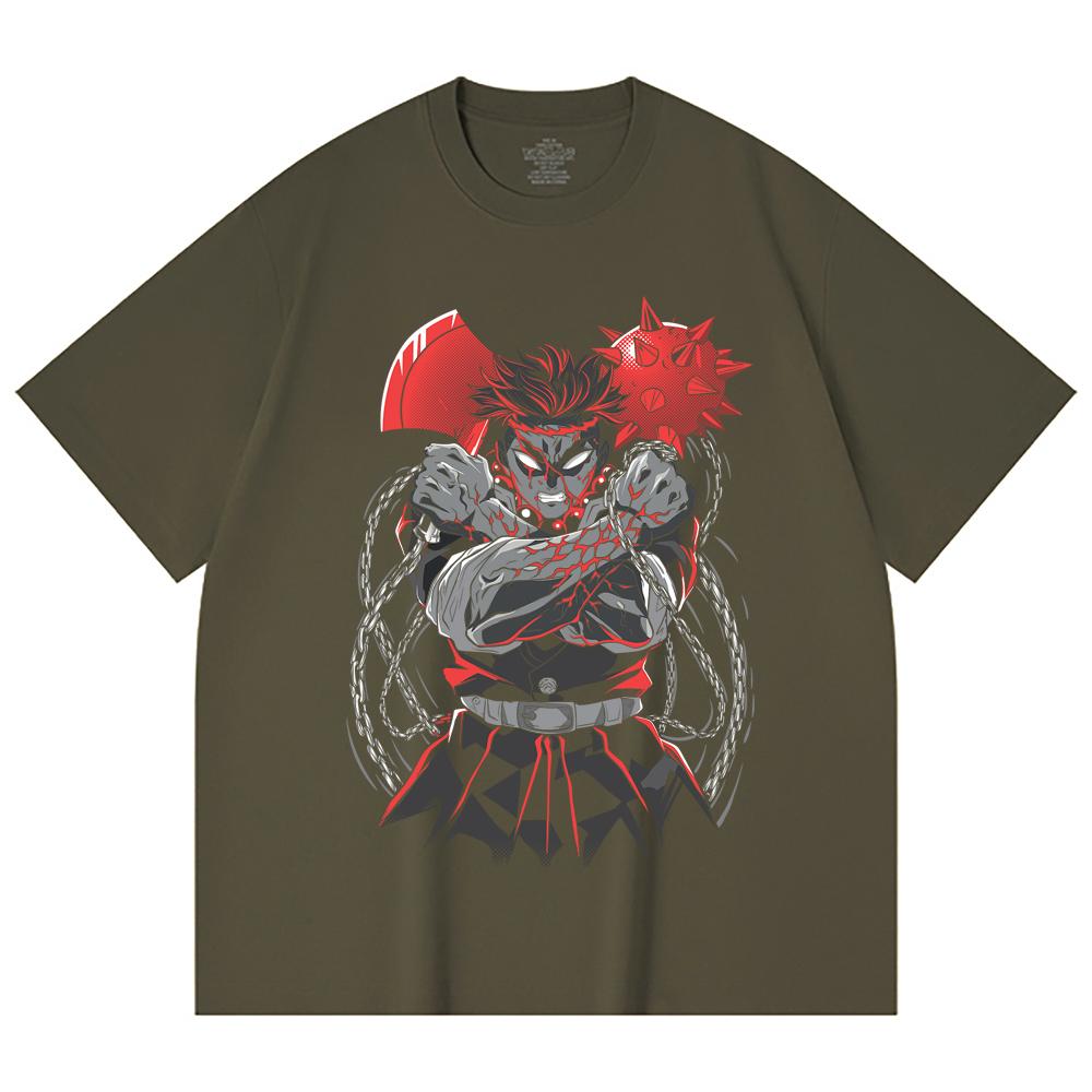 230 Gsm 100% Cotton Demon Slayer V24 Gyomei Print Unisex Heavy Cotton T Shirt