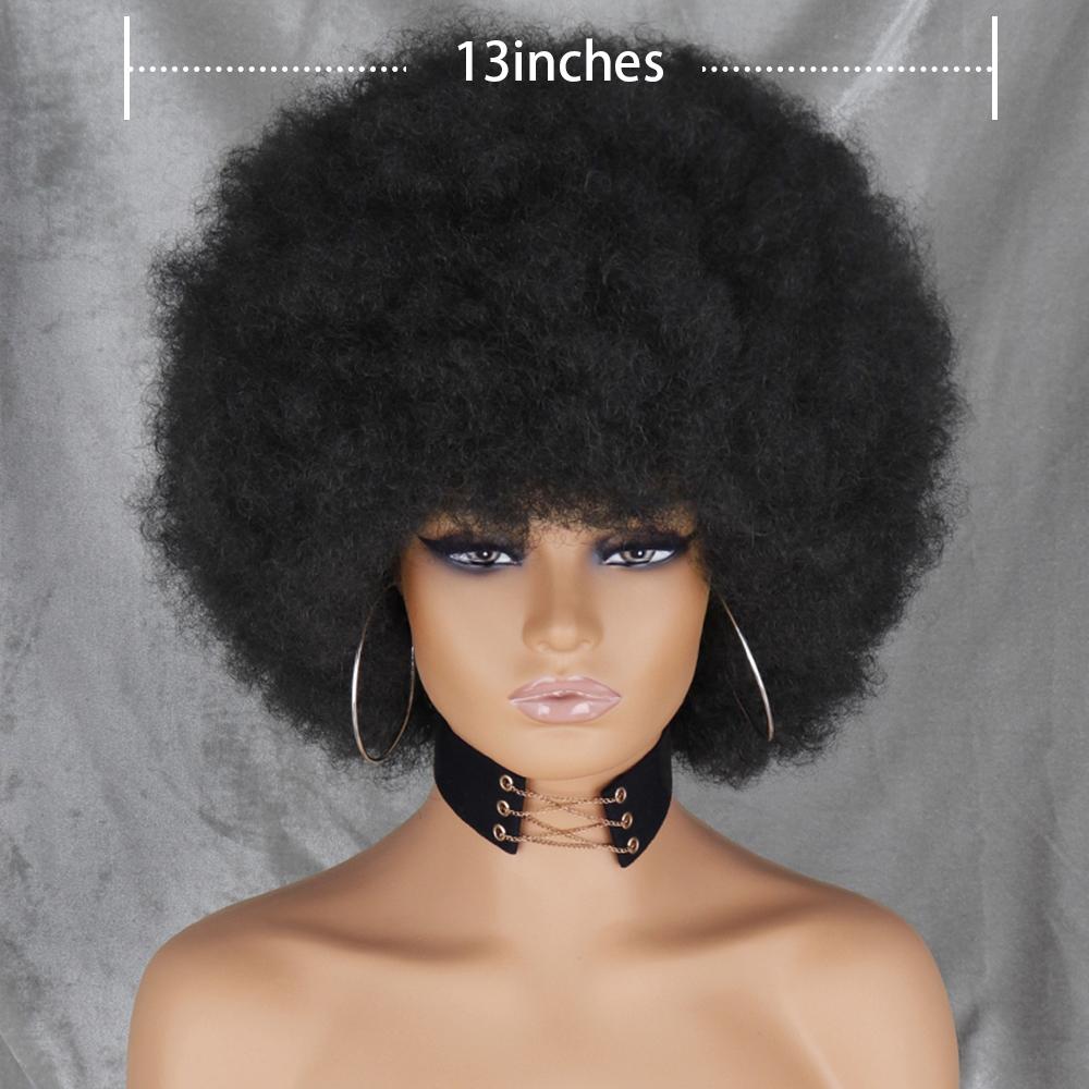 XNRAN Afro Women Kinky Curly Wigs for Black Women Short Curly Afro Kinky Wig Bouncy Huge Fluffy Puff Wigs Synthetic Fiber Wig