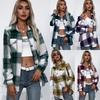 Cashmere Shirt Thick Plaid Women Cardigan Fall Winter Turn Down Collar Single Breasted Top S M L XL