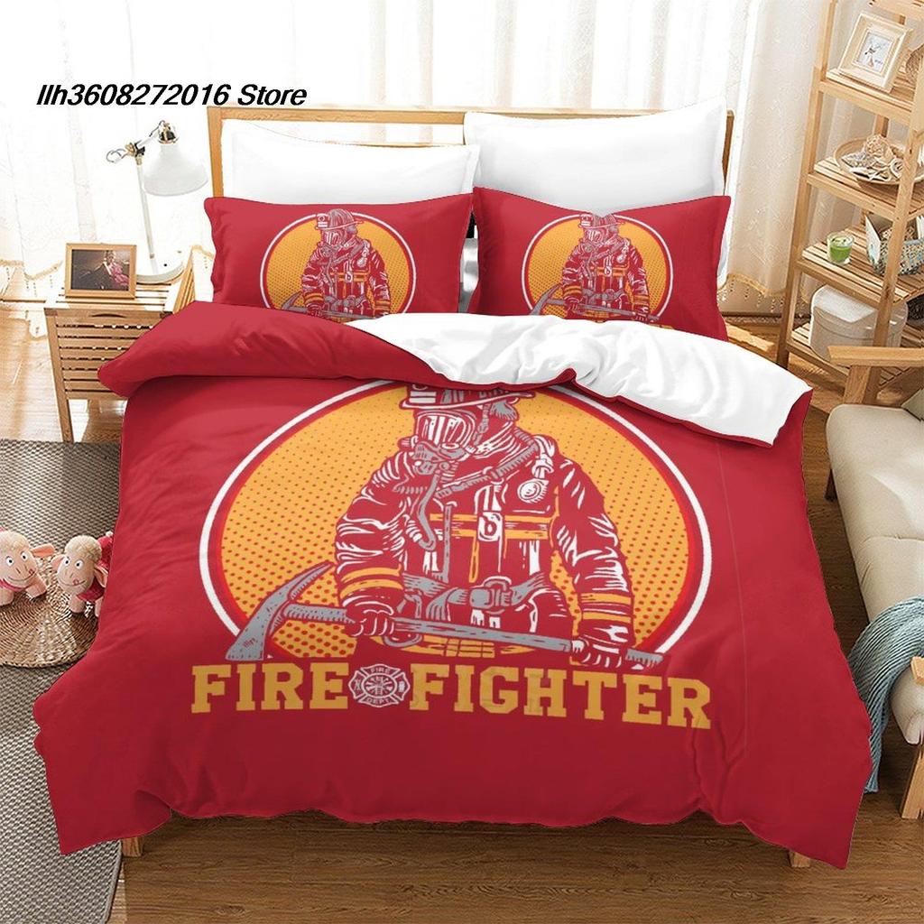 Comforter New Firefighter Rescue Bedding Set Single Twin Full Queen King Size Bed Set Aldult Kid Bedroom Duvet Set 3D Bed