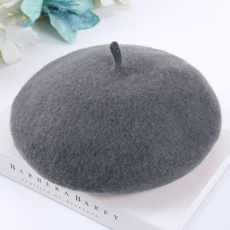 Autumn and Winter Women's Wool Woolen Beret Student Art Painter Hat Pumpkin Hat