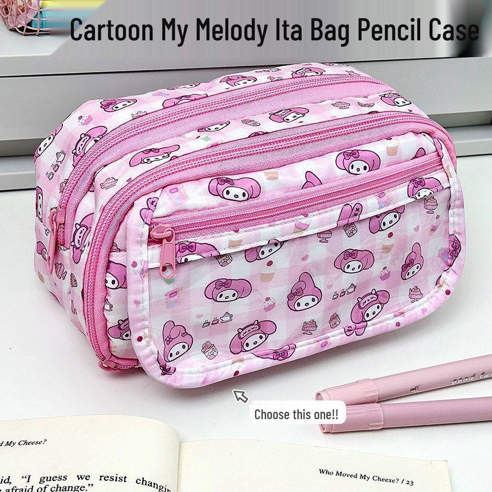 Cute Japanese-Style Bear Pencil Case - Large Capacity, Cartoon Anime Design