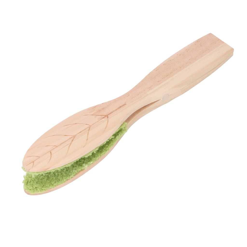 Portable Leaf Cleaning Tongs Wood Handle Fiber Cloth Cleaning Tool for Indoor Courtyard Plant Leaves