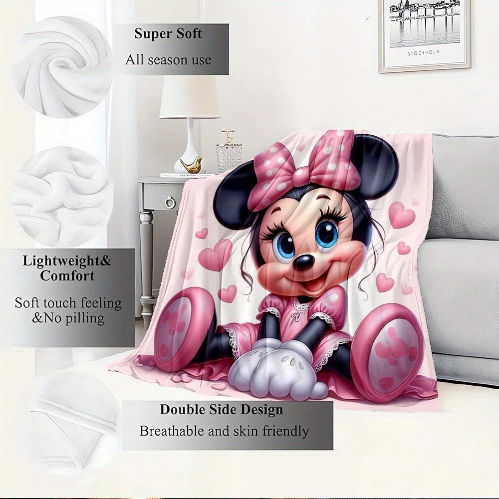 1pc Cover Blanket - Cute Mickey and Minnie design, perfect for bedding small quilt, sofa blanket, gift idea, home decoration, cozy warm plush fabric