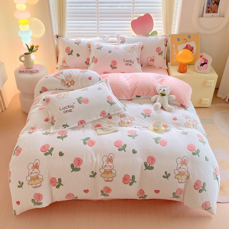 1Pc Super Warm Duvet Cover For Winter Coral Fleece Housse De Couette For Bed Single/Queen/King Dekbedovertrek 240X220
