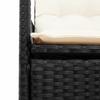 Vidaxl 7-Cz. Garden Furniture Set With Cushions, Black, Poly Rattan