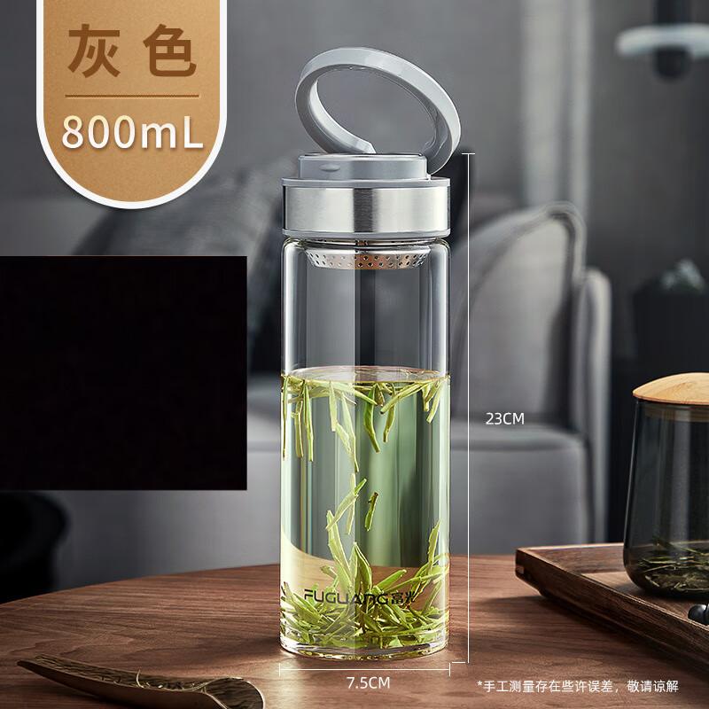 Fuguang Large Capacity Portable Glass Water Bottle