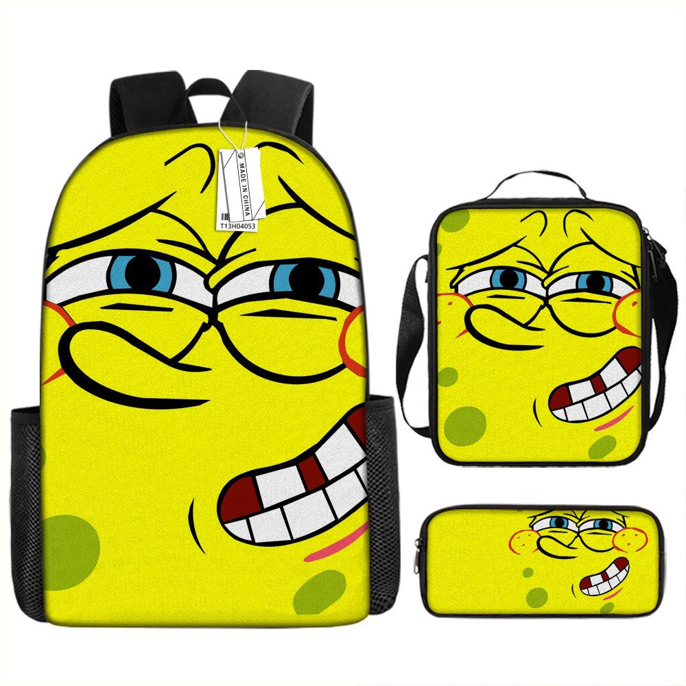 Spongebob Squarepants Children'S School Bag Male And Female Students Backpack Kindergarten Cute Cartoon Backpack Pencil Bag