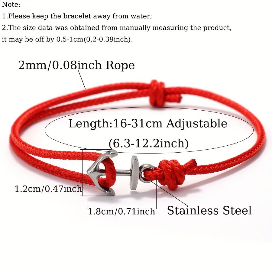Bracelet Ancre Mode Homme Corde 2mm Tressé à la Main Nautique Réglable Bracelet pour Couples Étudiant Bijoux Cadeau Pulseira