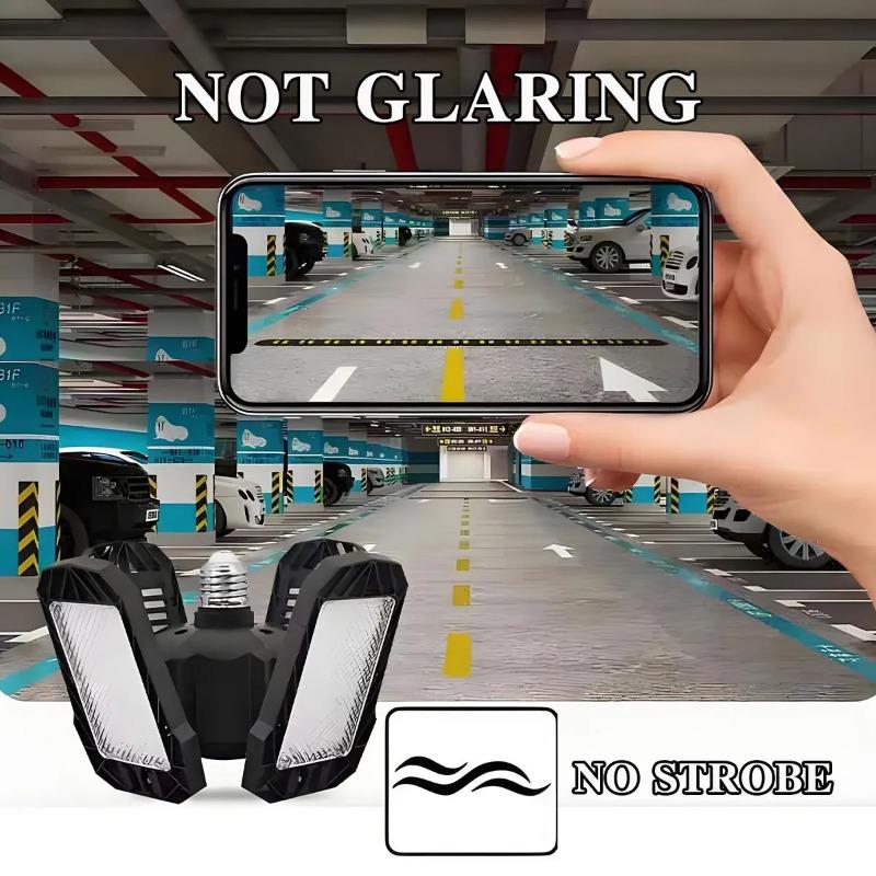 Portable LED Garage Light Bulbs 40W 60W 80W Foldable Super Bright Garage Lighting LED Shop Work Light With Adjustable Panels E27/B22 Screw Socket