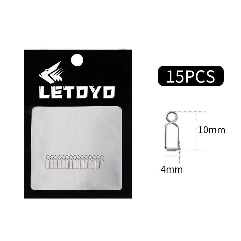 

15Pcs Stainless Steel Fast Lock Clips for Fishing Snaps Squid Jig Blowing Tube Pesca Wholesale Fishing Tool Accessories
