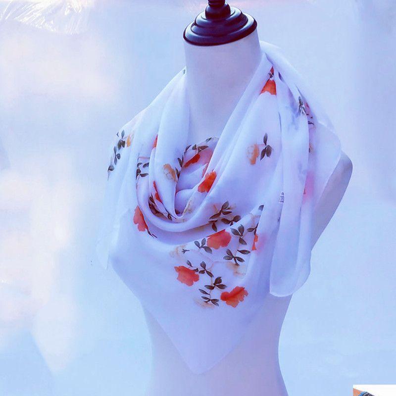 New Fashion Scarf 90 * 90 Square Scarf Chiffon Thin Scarf Sunshade and Sunscreen Headcloth Silk Scarf for Women