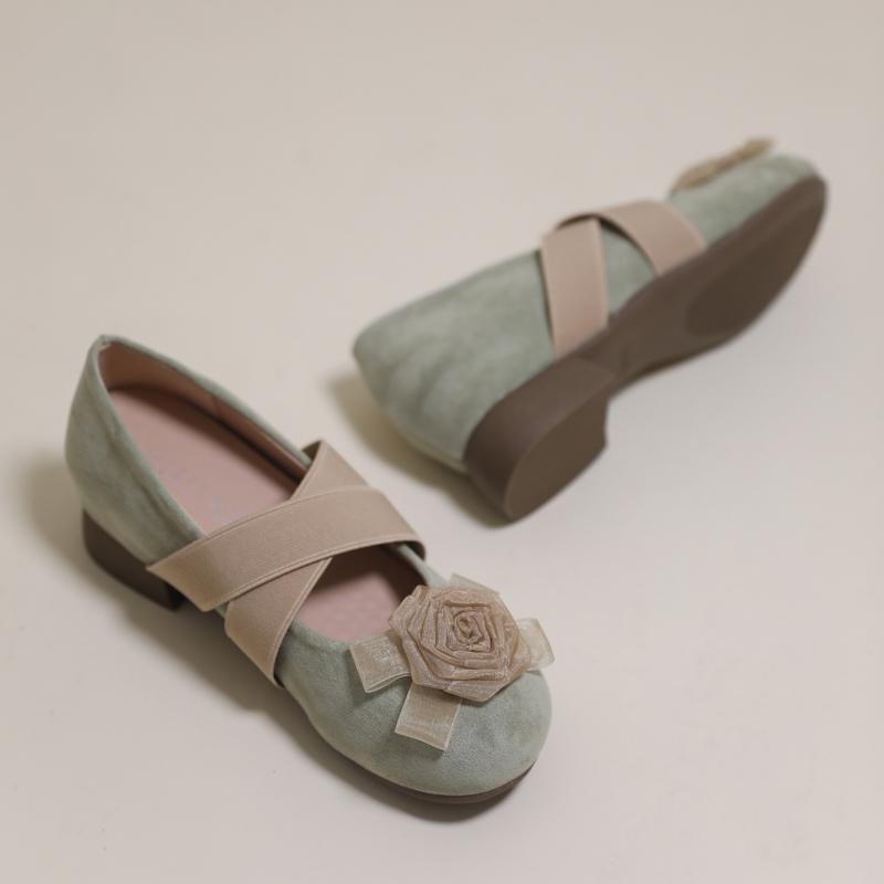 Fashion Camellia Vintage Mary Single Shoes Women 2025 Summer New French Gentle Little Man