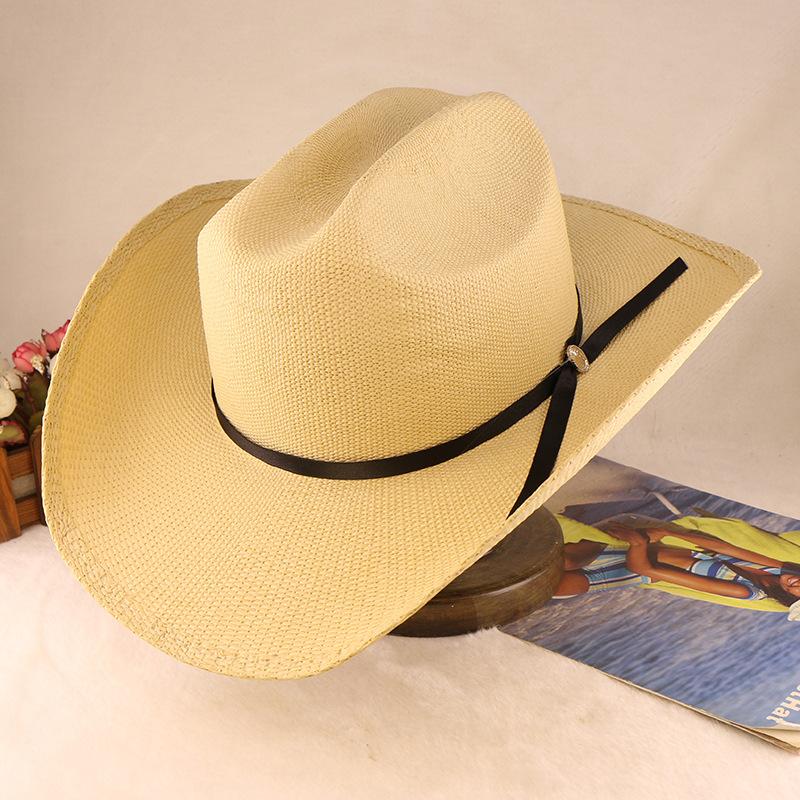 Pălărie de cowboy de cavaler de vest, țesută manual, țesută impermeabilă, de primăvară și de vară, pentru plajă, umbrelă de soare, pălărie de soare, în aer liber