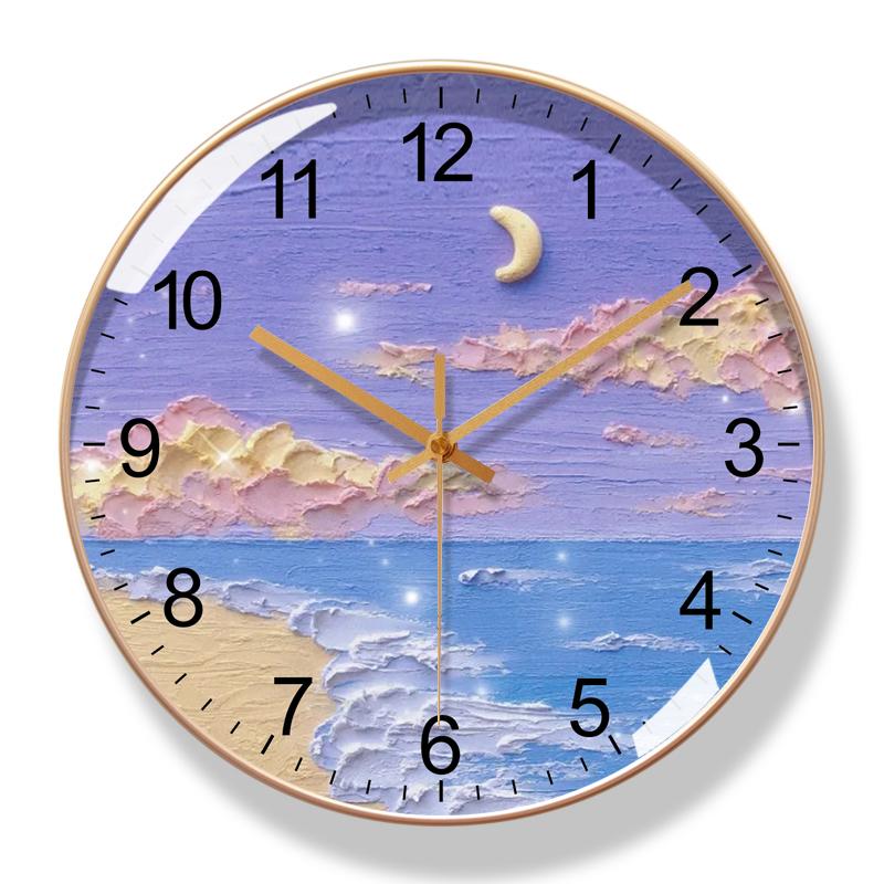Modern Minimalist Wall Clock Nordic Landscape Ins Style Silent Wall Clock Designer Bedroom Home Decor Orologio Da Parete FYWC