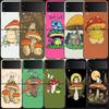Cottagecore Frog Aesthetic Case For Samsung Z Flip 6 5G Galaxy Z Flip 5 4 3 5G Black Hard Cell Phone Cover Luxury PC Shell Coque