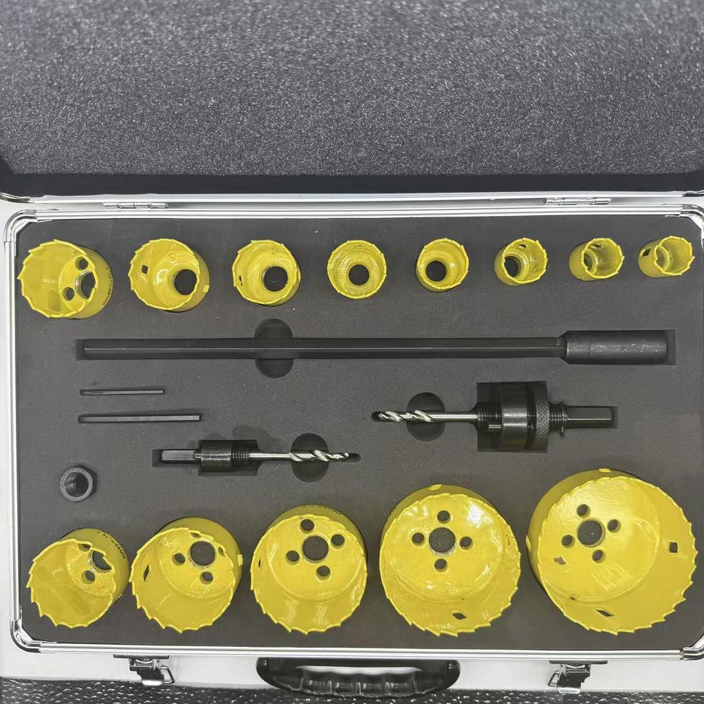 M42 Bimetal Hole Saw Set for Aluminum, Steel, Iron, and Gypsum Board.