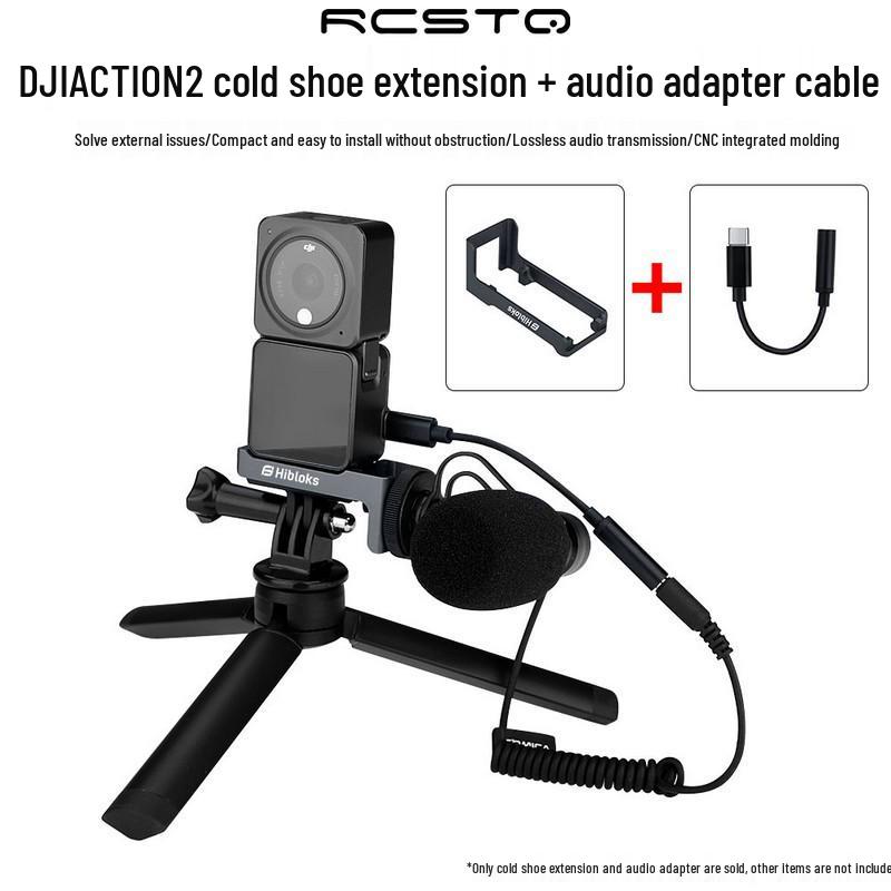 DJI Osmo Action 2 Cold Shoe Mic & Light Extension Piece - Aluminum Alloy by RCSTQ