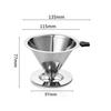 Hand-Drip-Kaffeefilter aus Edelstahl mit Basis & Verbrühschutz-Netztrichter