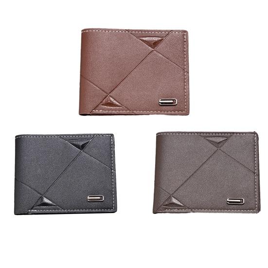 Men Bifold Wallet Slim Faux Leather Card Short Card Wallet Holder Pocket Wallet