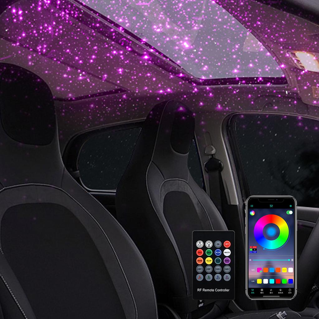 6W 3M Twinkle Starry Sky APP Remote Led Car Roof Star Light Fiber Optic Interior Ceiling Decorative Ambient Atmosphere Lamp