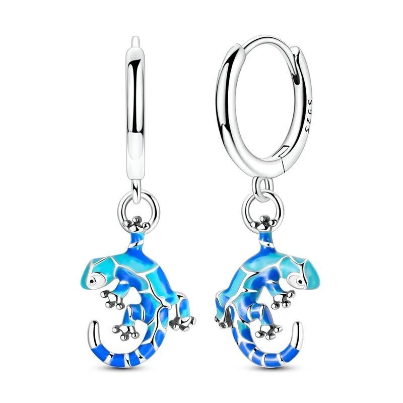 925 Silber Sexy Hängende Ohrringe Schmetterling Schleife Herz Blume Muschel Perle Edelstein Bling Set für Damen Ohrstecker Geschenk Feiner Schmuck