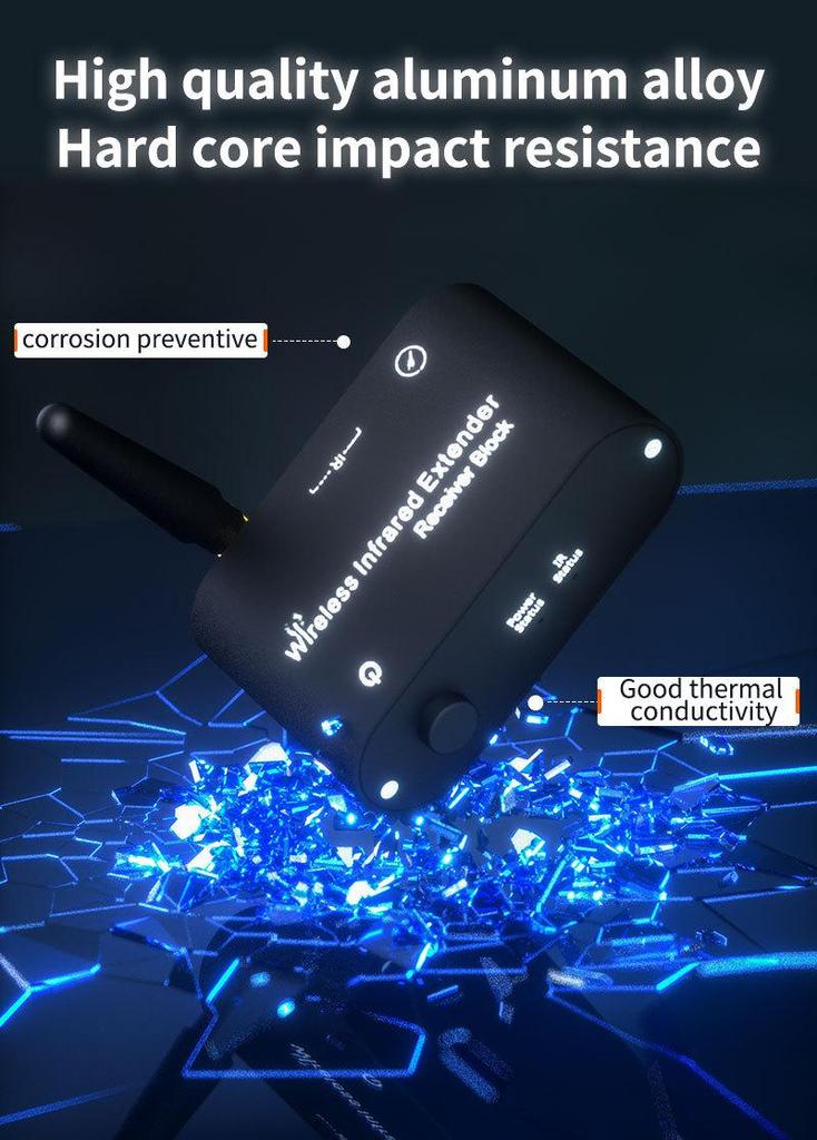 Long-Range Wireless Infrared Repeater: No Wiring, Seamless Wall Penetration, Instant Remote Control, Universal Smart Home Compatibility