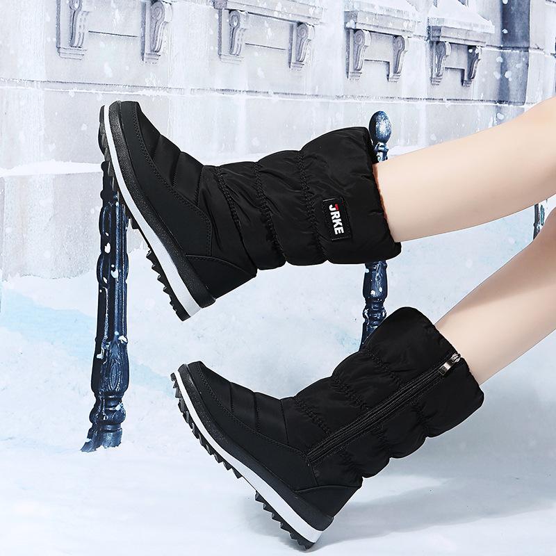 Large Size Fall and Winter New Padded Thickened Snow Boots Women's Cotton Boots Snow Boots