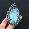 Turquoise Handmade Copper Wire Wrap Pendant 4.13" q3M90