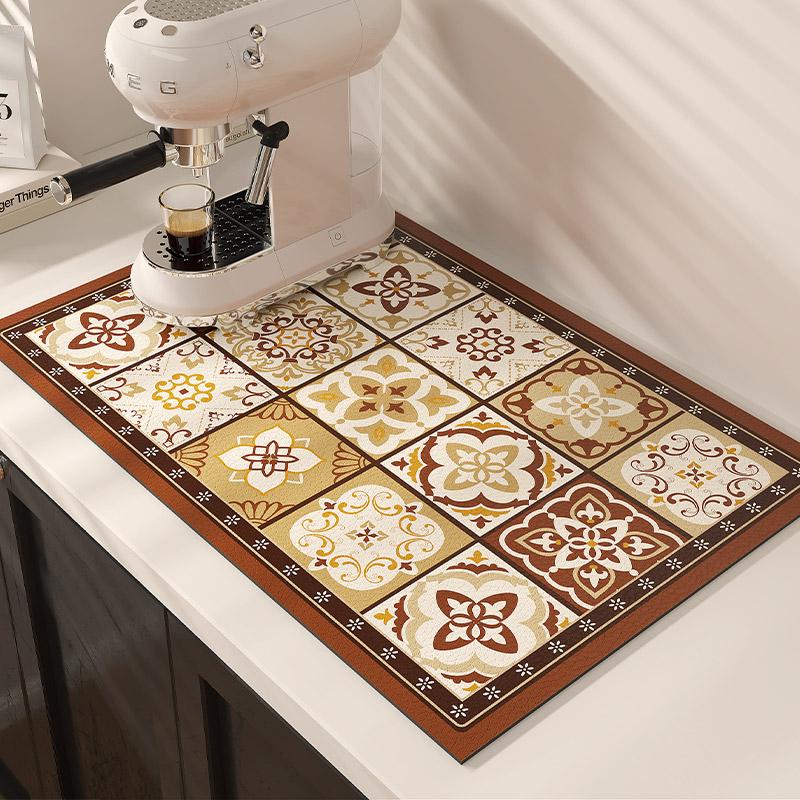 VIKAMA French Press Kaffeepad Küchenarbeitsplatte Abtropfmatte Kieselgur Saugfähige Geschirrtrockenmatte Küchenzubehör