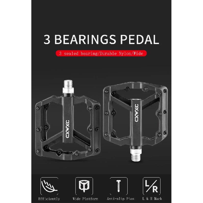 Ultralight Flat MTB Pedals Nylon Bicycle Pedal Bmx Mountain Bike Platform Pedals 3 Sealed Bearings Cycling Pedals For Bicycle
