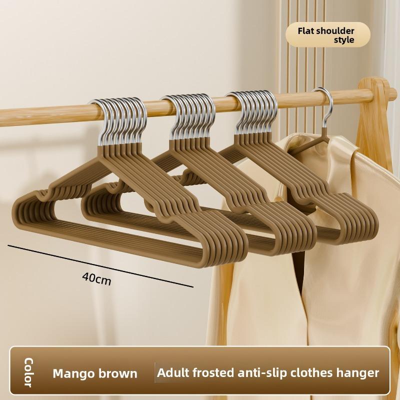 

Super Thick Matte Resin Coat Hanger, Seamless and Anti-slip, Adult Thickened Coat Hanger Support Coat Hanger Flat shoulders 10pcs бежевий