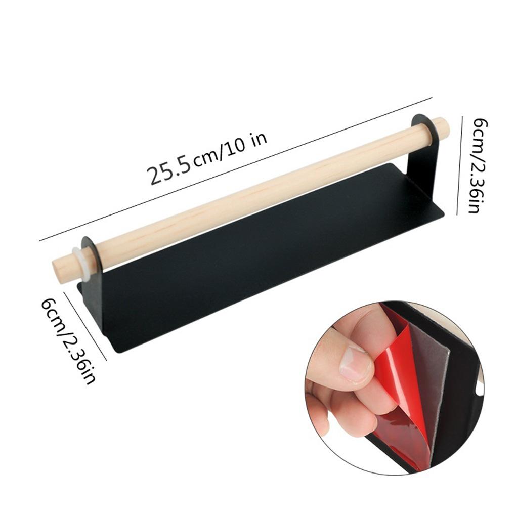 Punch Free Self-adhesive Roll Paper Holder Towel Wooden Storage Rack Hanging Shelf For Kitchen Bathroom Fast Shipping