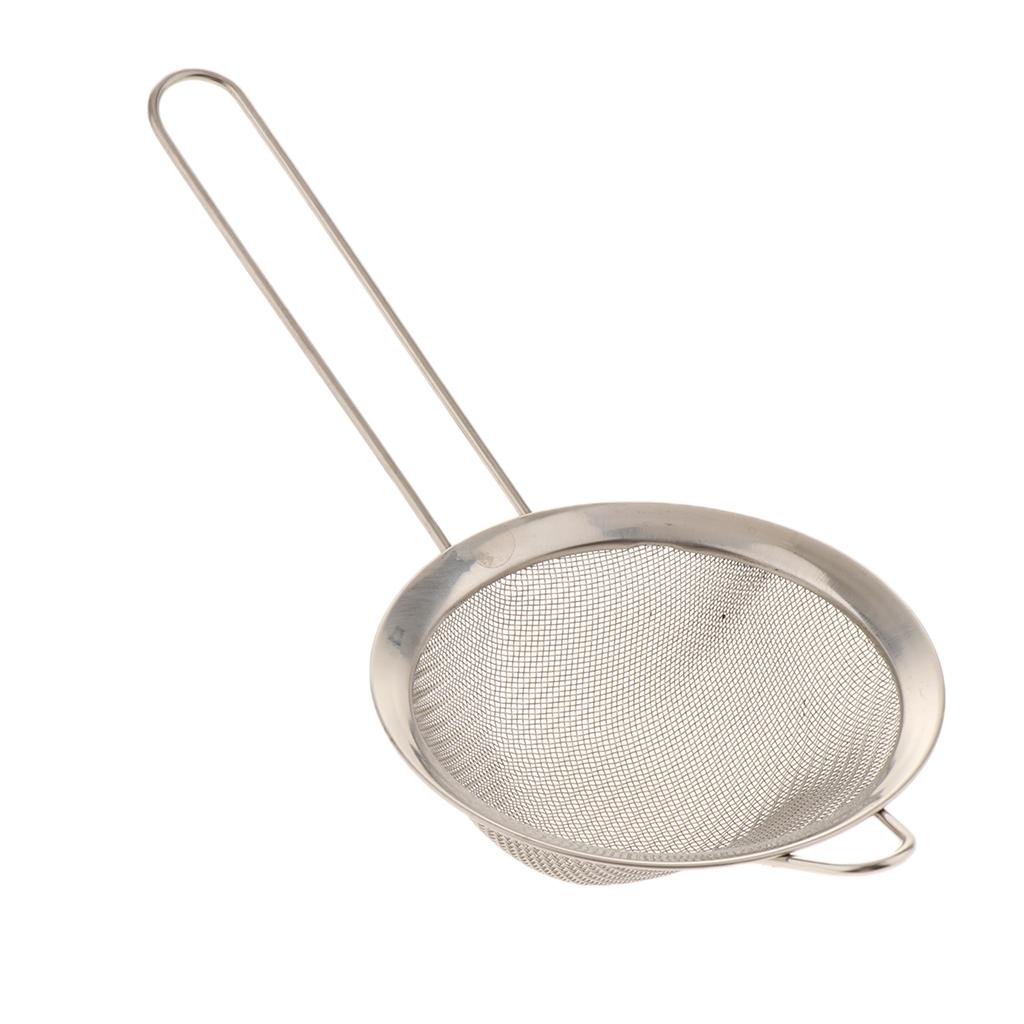 Stainless Steel Wire Fine Mesh Oil Strainer Flour Sifter Sieve Colander - Silver, 10cm
