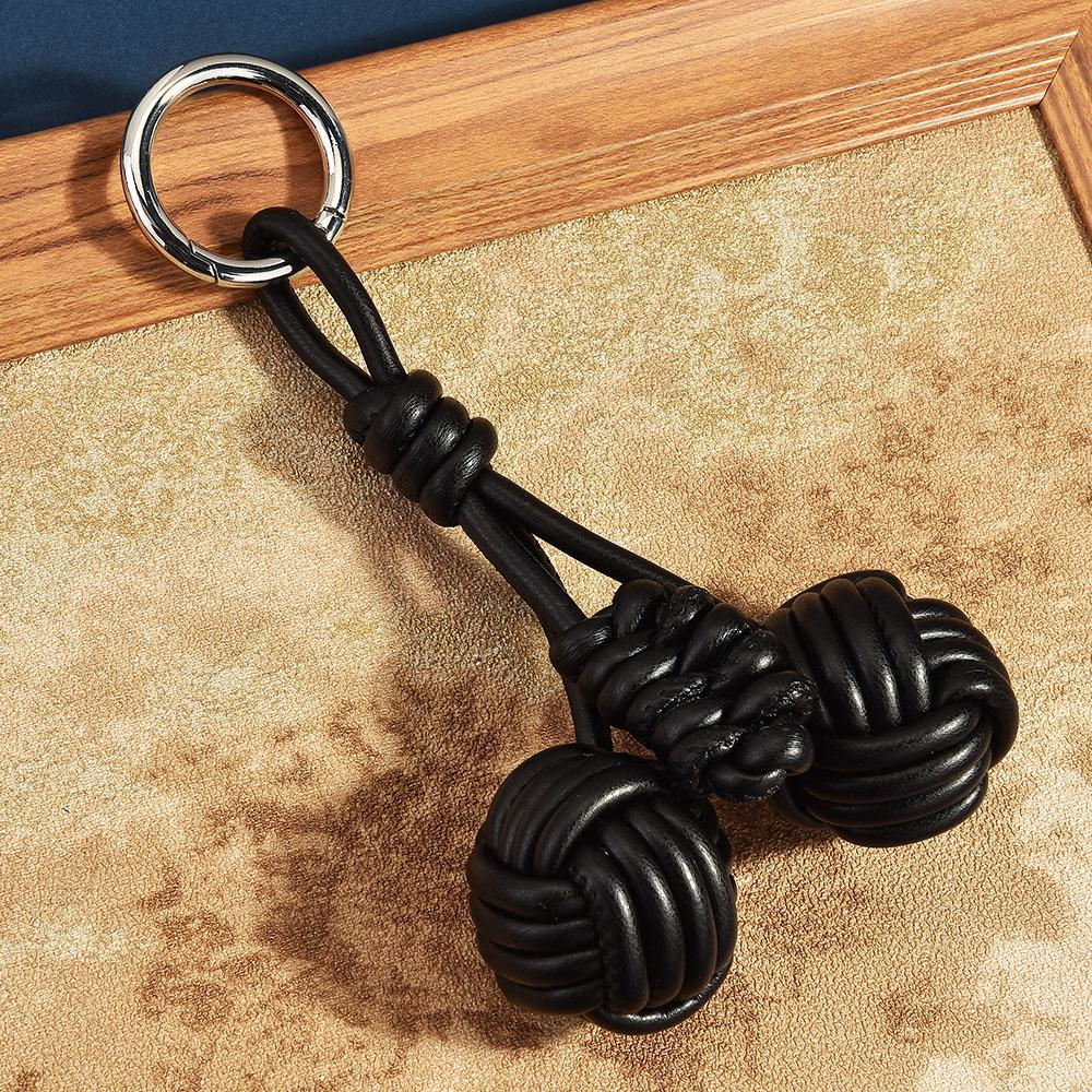 Leather Jewelry, Lucky Ball Pendant, Exquisite Gift, Fashionable Contrasting Keychain, Bag Pendant.