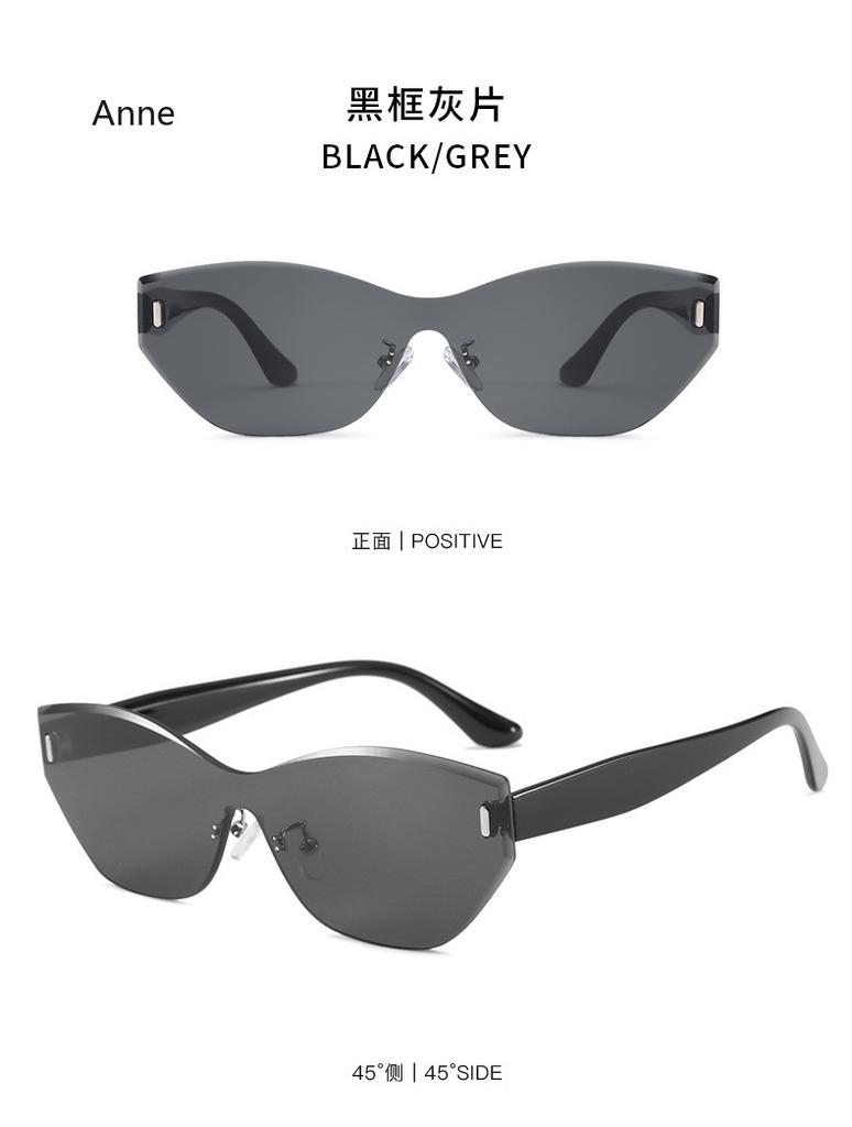 Cat Eye Shape Men's Sun Glasses Rimless Cut Edge UV Protection Sunglasses Men Outdoor Travelling Sun Glasses for Women Gafas