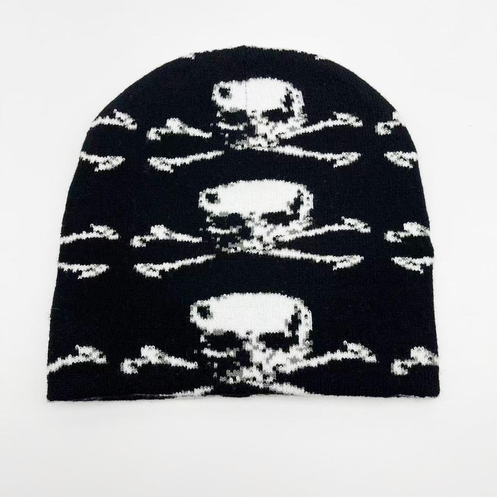 Halloween Series Jacquard Knitted Hat European and American Fashion Skull Portrait Beanie Pullover