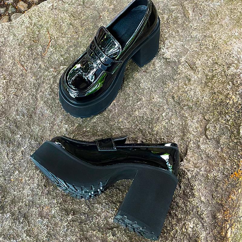 11Cm Ultra-High Heels Waterproof Platform New Women'S Plus Size 34-43 Lace-Up Thick Sole Round Toe Single Shoes  Mujer